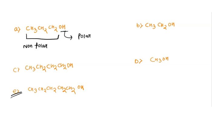 Arrange these compounds by their expected solubility in hexane